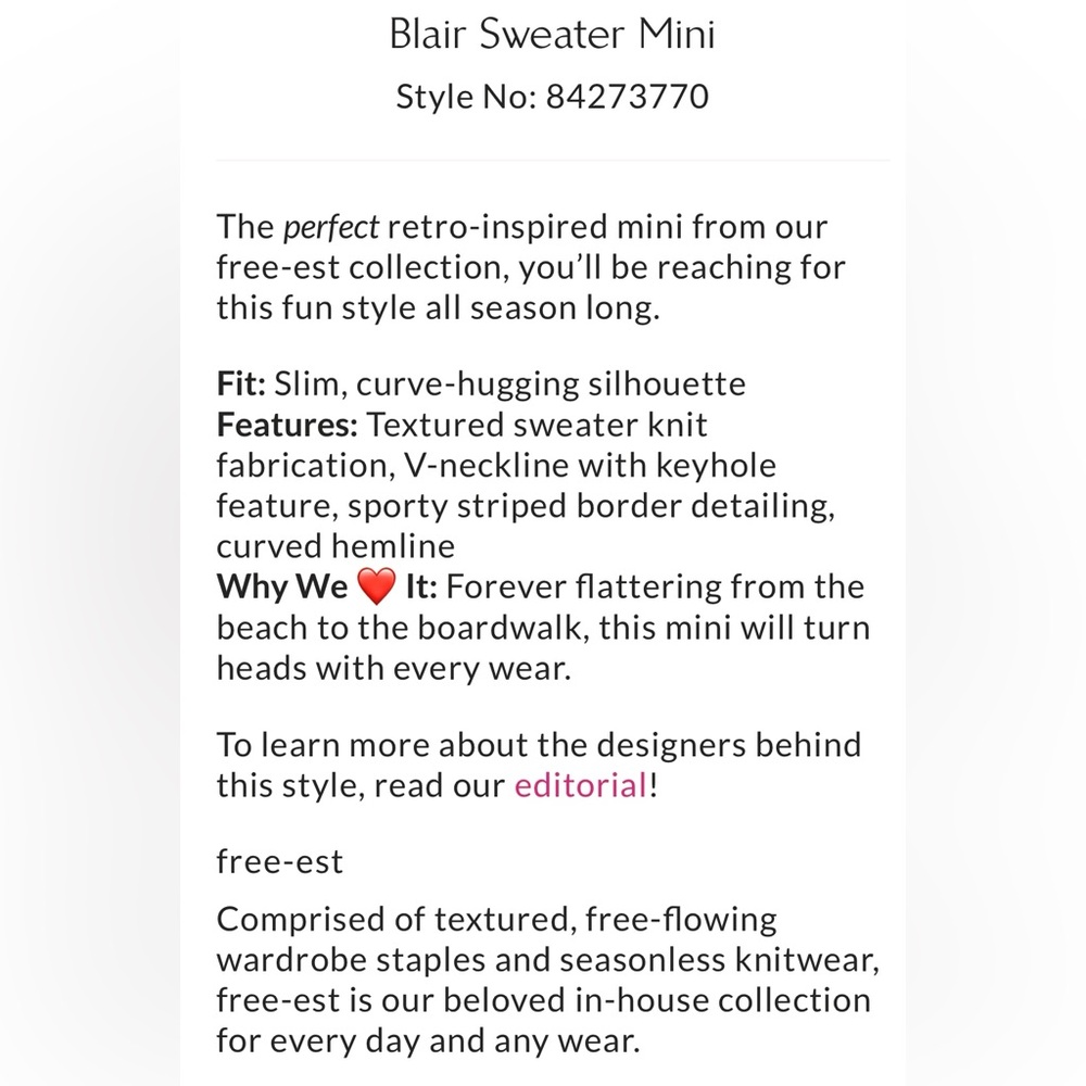 🆕 Free People Blair sweater dress in dark blue with mint and ecru size small - Picture 5 of 13